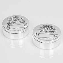 Load image into Gallery viewer, SILVERPLATED MY FIRST TOOTH & CURL SET TRINKET BOX - Engrave.ie