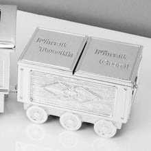 Load image into Gallery viewer, SILVER PLATED TRAIN MONEY BOX & TOOTH/CURL CARRIAGE - Engrave.ie