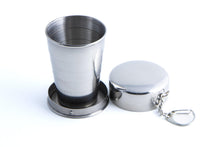 Load image into Gallery viewer, Collapsing 2oz Hip Flask Cup Keyring Stainless steel - Engrave.ie
