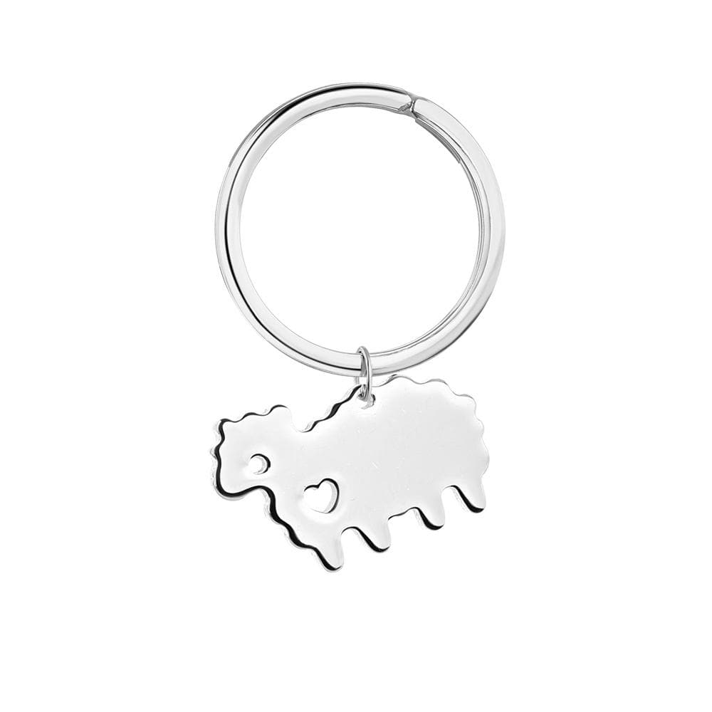 Silver Plated Sheep Keyring - Engrave.ie