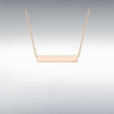 STERLING SILVER YELLOW GOLD PLATED HORIZONTAL BAR NECKLACE 45CM/18