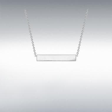 STERLING SILVER  HORIZONTAL BAR NECKLACE 45CM/18