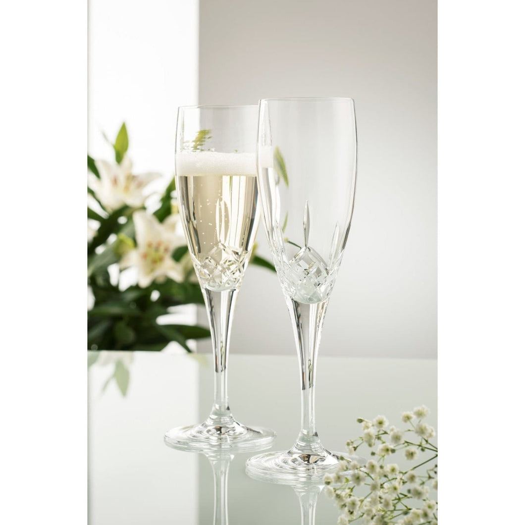 LONGFORD FLUTE GLASS PAIR - Engrave.ie