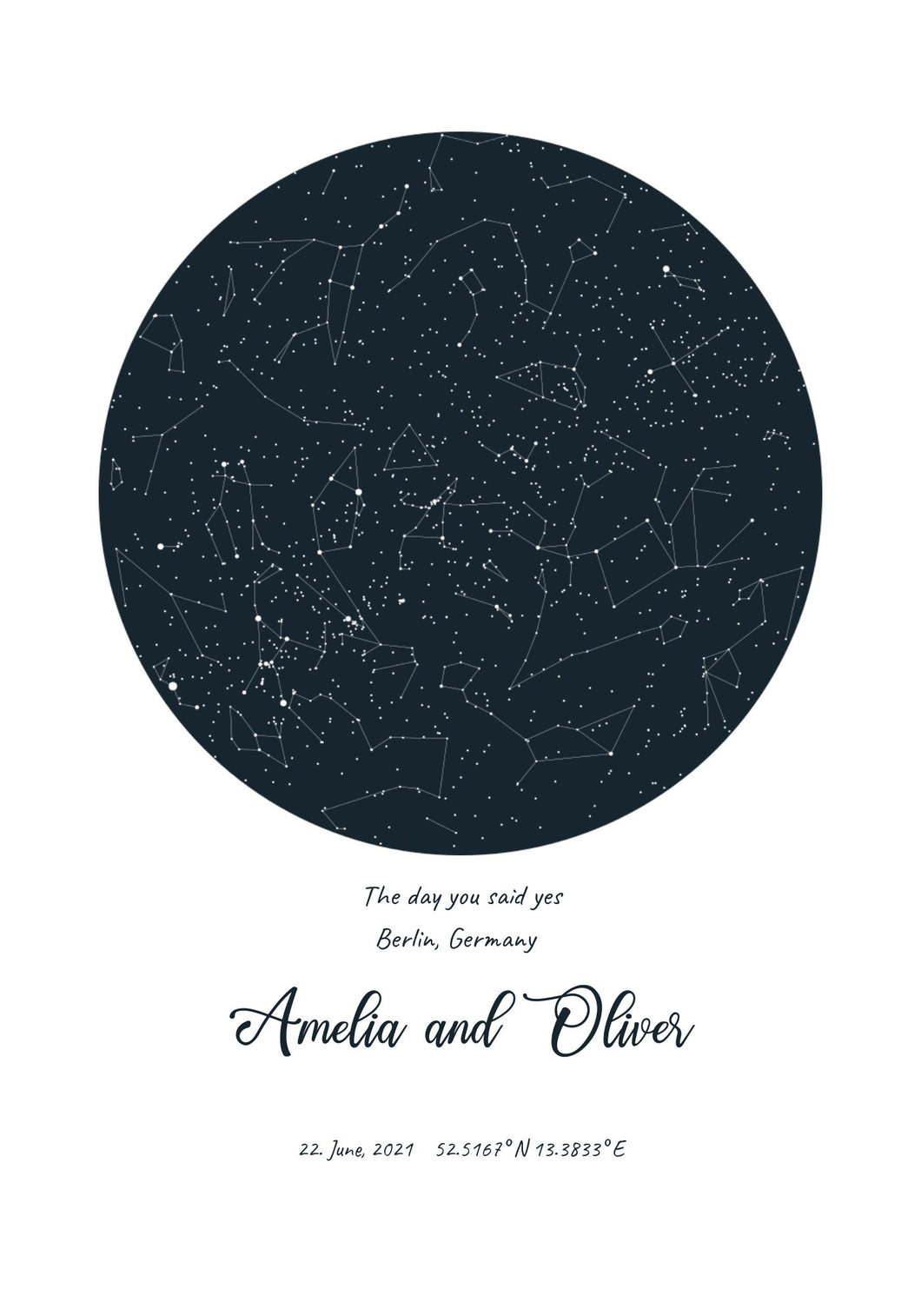 Star Map with Shapes - Engrave.ie