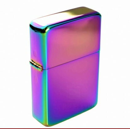 Multi Colour/Rainbow Finish Brass Flip Lighter - Engrave.ie