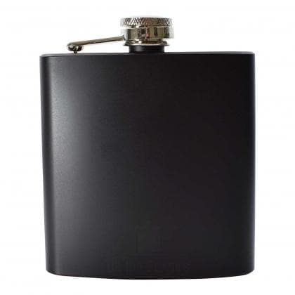 6oz Matte Black Hip Flask - Engrave.ie