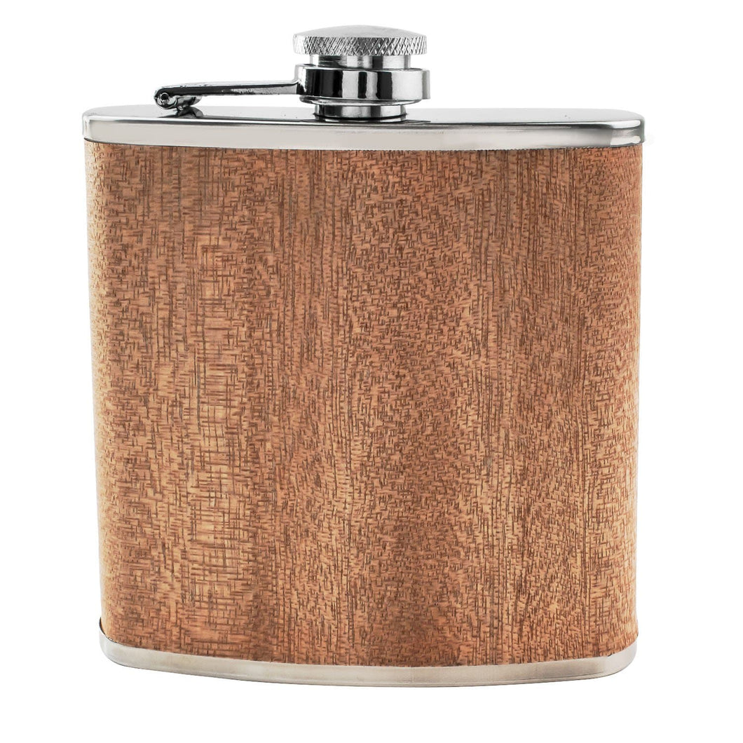 6OZ WOOD HIP FLASK - DARK - Engrave.ie