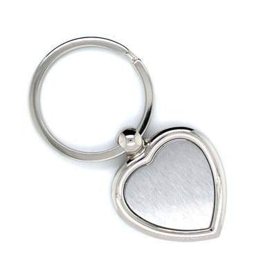 Polished Heart Keyring, 30 x 37mm - Engrave.ie