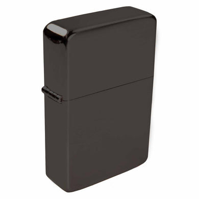 Black Finish Brass Flip Lighter - Engrave.ie