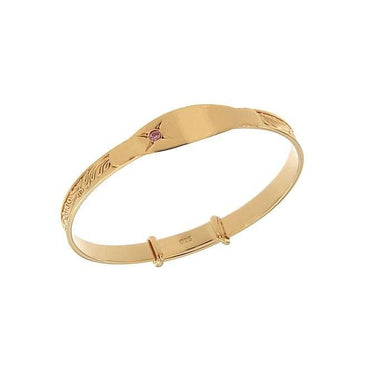 Baby Bangle sterling silver, gold plated - Engrave.ie