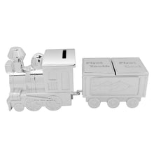 Load image into Gallery viewer, SILVER PLATED TRAIN MONEY BOX &amp; TOOTH/CURL CARRIAGE - Engrave.ie
