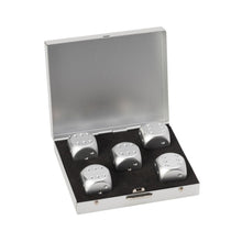 Load image into Gallery viewer, MAD MAN SILVER BRUSHED STAINLESS STEEL DICE SET - Engrave.ie
