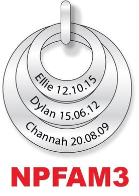 Name Pendant Open Circle x3 - Engrave.ie